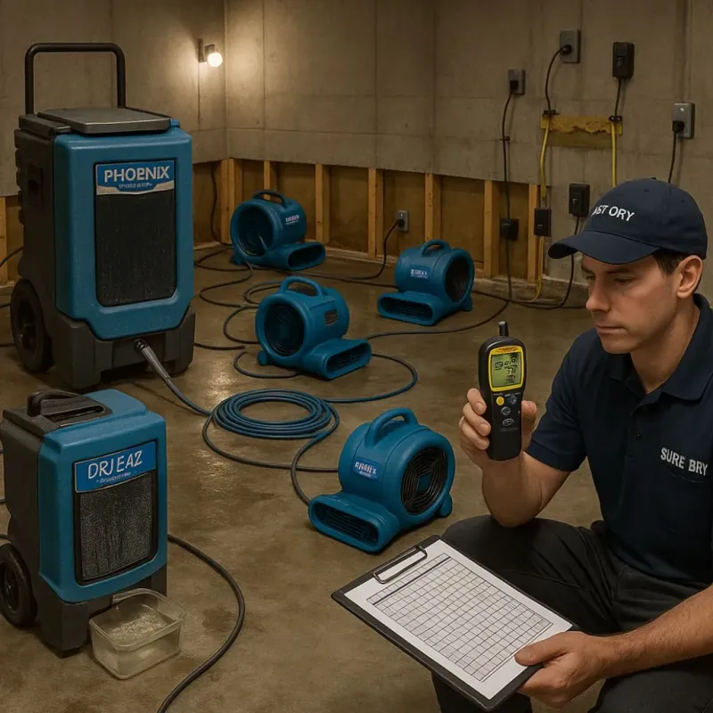 Structural Drying and Dehumidification process in Lisbon, ME